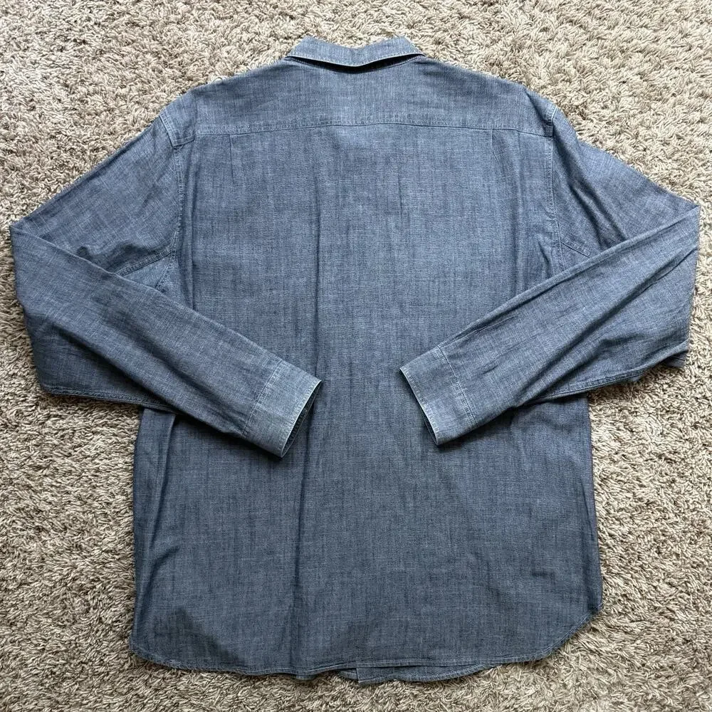 J. Crew 100% Cotton Chambray Lightweight Button Up Work Shirt Men’s Size XL